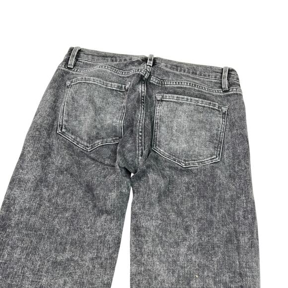 FRAME Le Garcon Crop Jeans Mid Rise Stretch Sharkbite Frayed Hem Black 25 - Picture 4 of 7